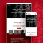Christian Church Foundation mobile and desktop homepage mockups