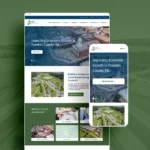 Franklin County Area Development Corporation mobile and desktop homepage mockup