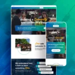 Life at Lanco mobile and desktop homepage mockup
