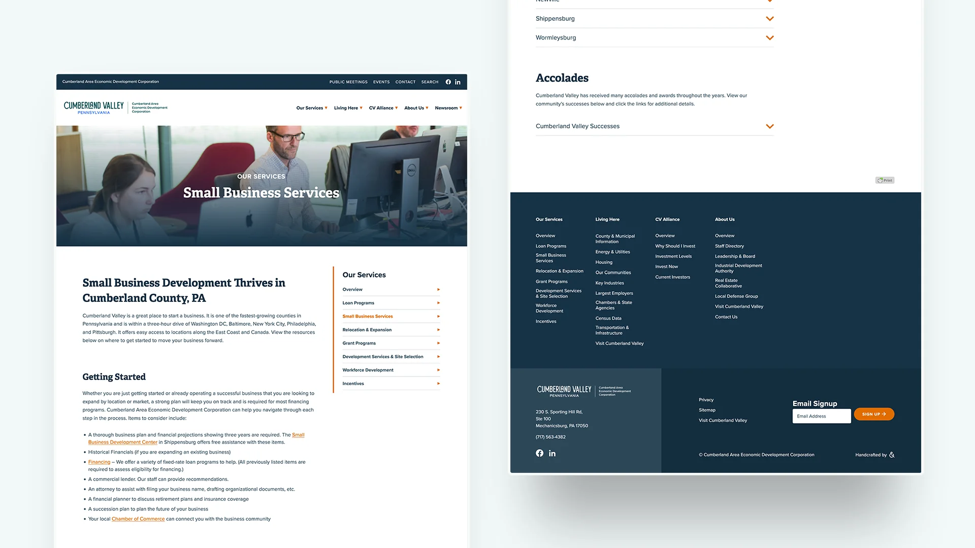 CAEDC Website mockups