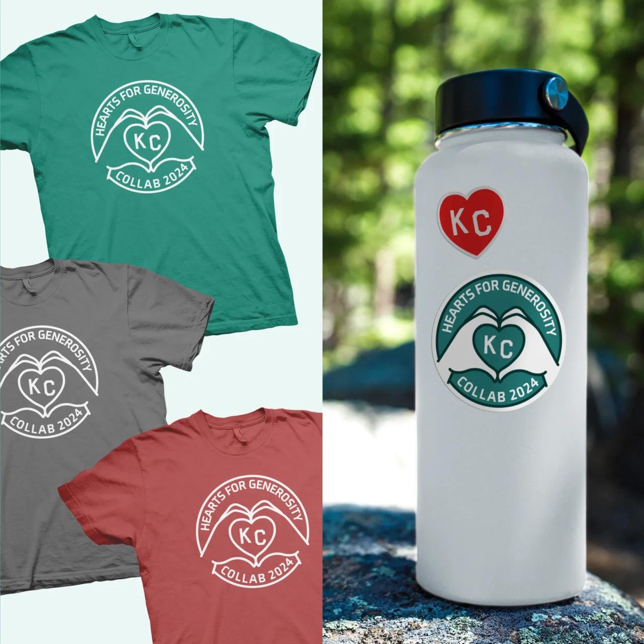 The Signatry conference t-shirts and water bottle