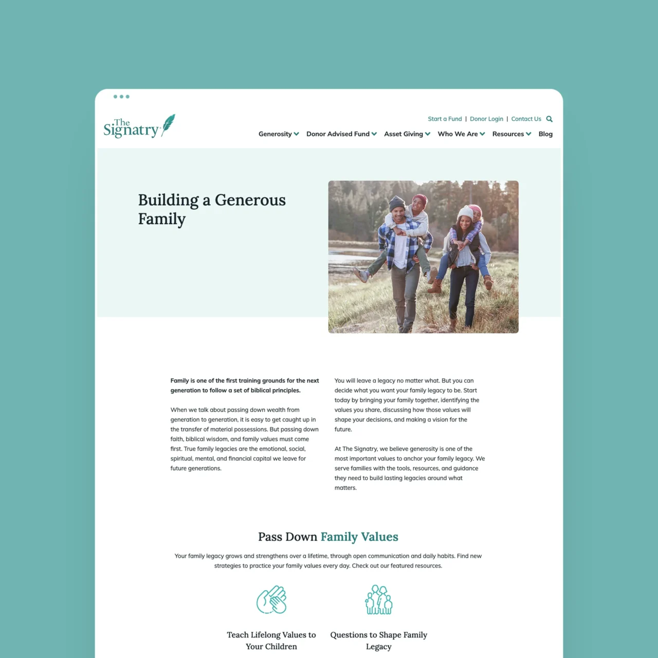 The Signatry website mockup