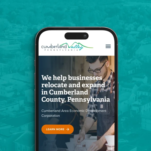 Cumberland Valley Pennsylvania mobile homepage mockup