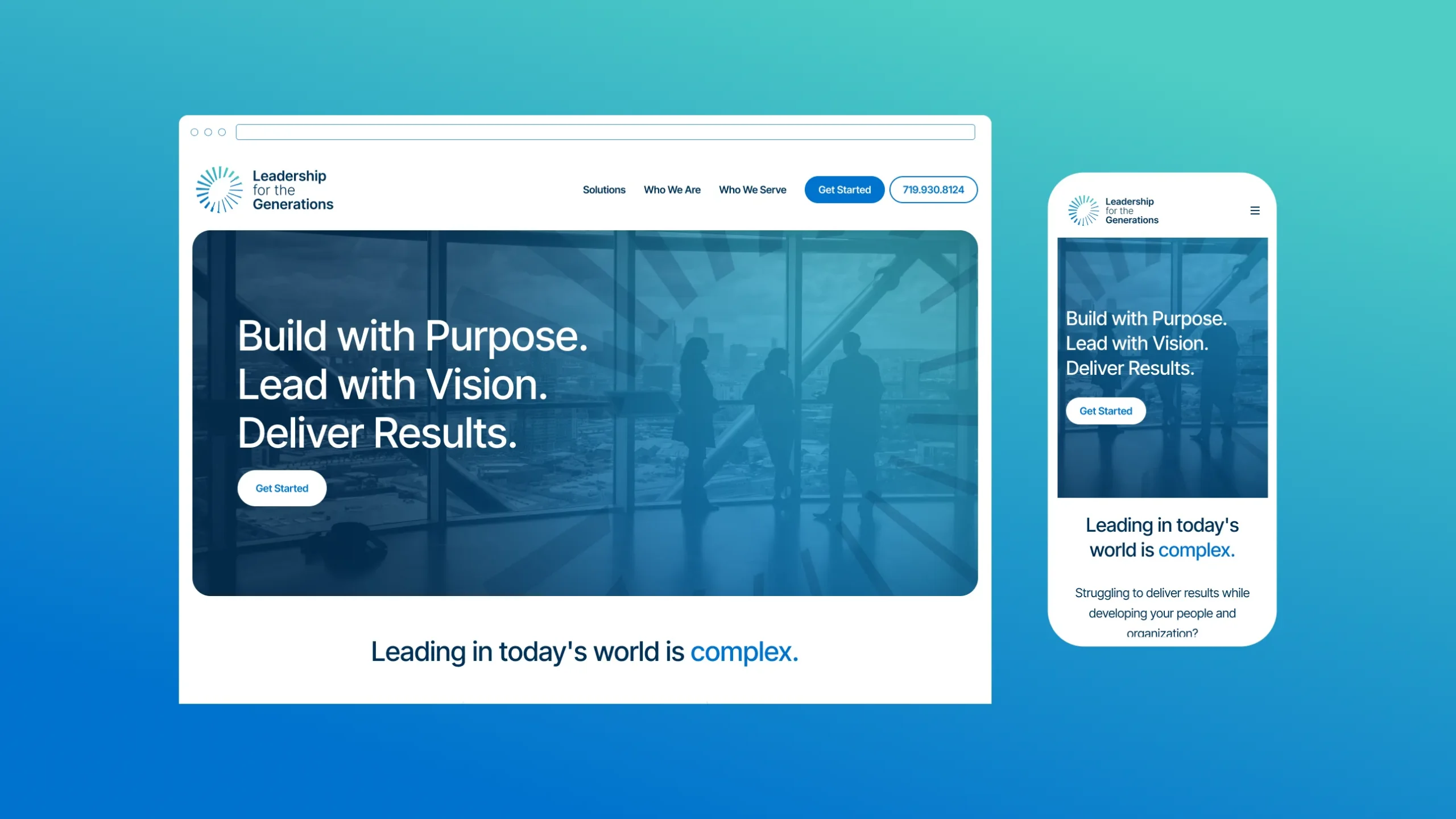 Leadership for the Generations web mockup