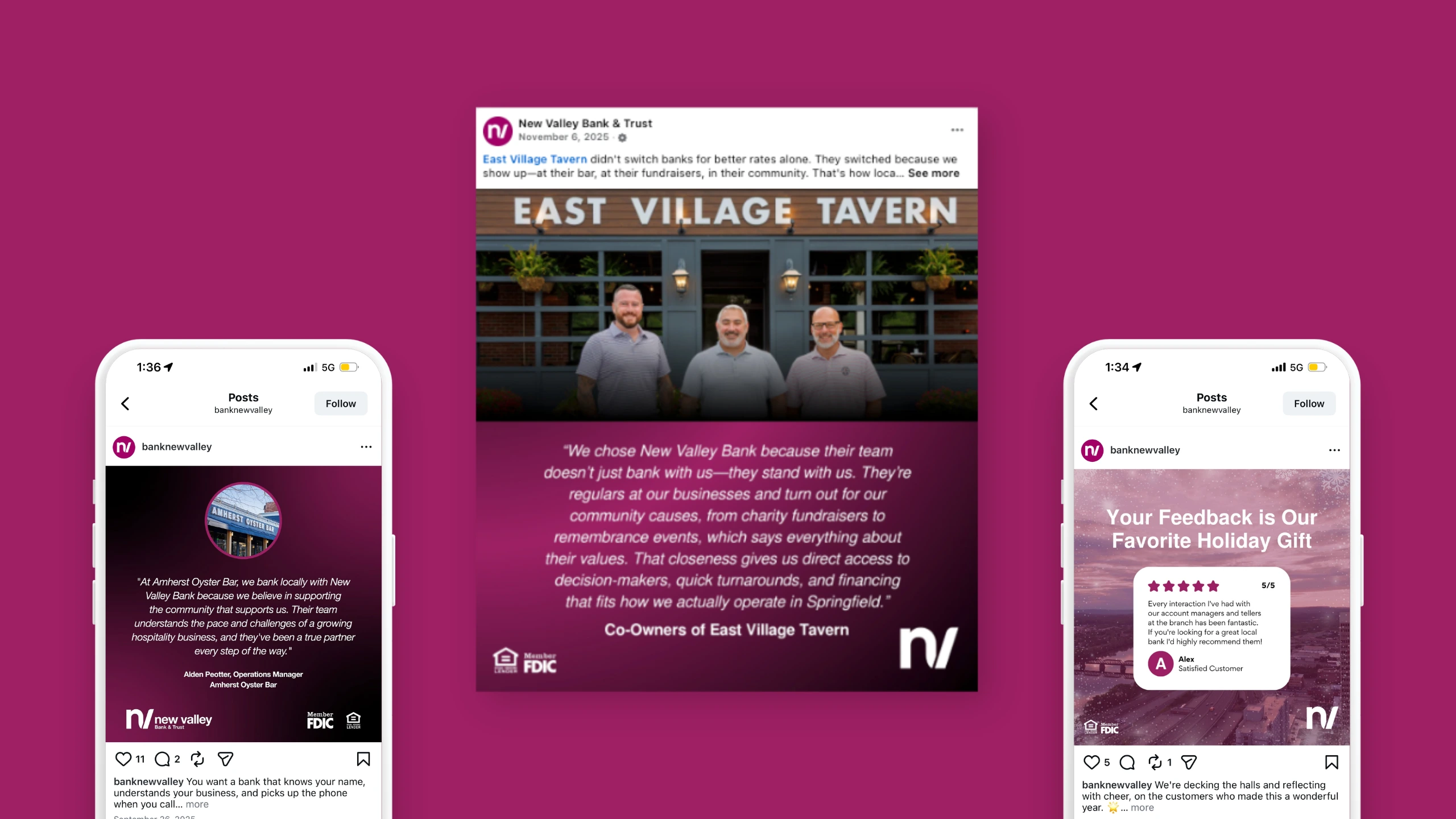 Mobile and Desktop view of testimonials from satisifed customers