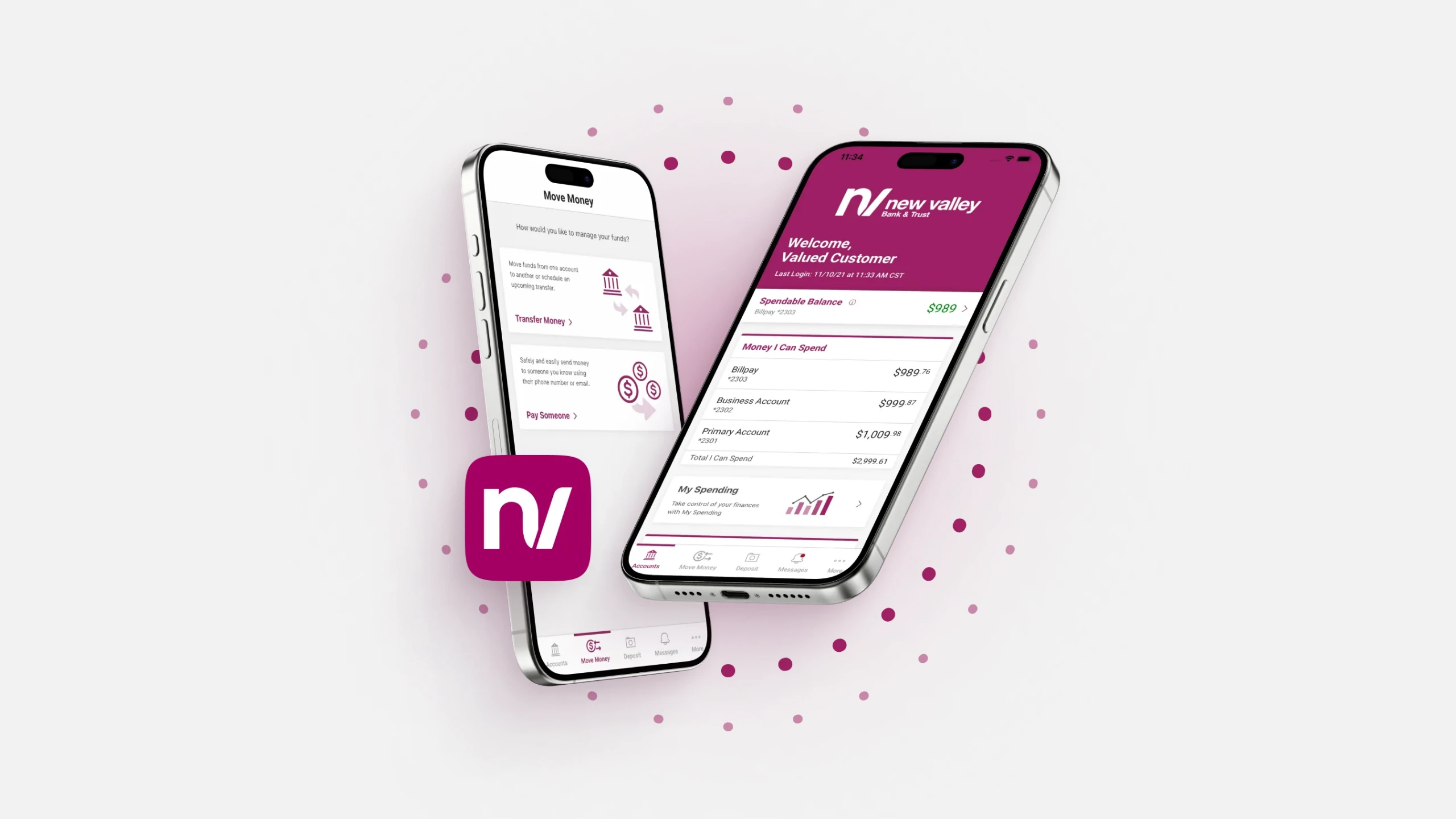 Mobile view of banking app